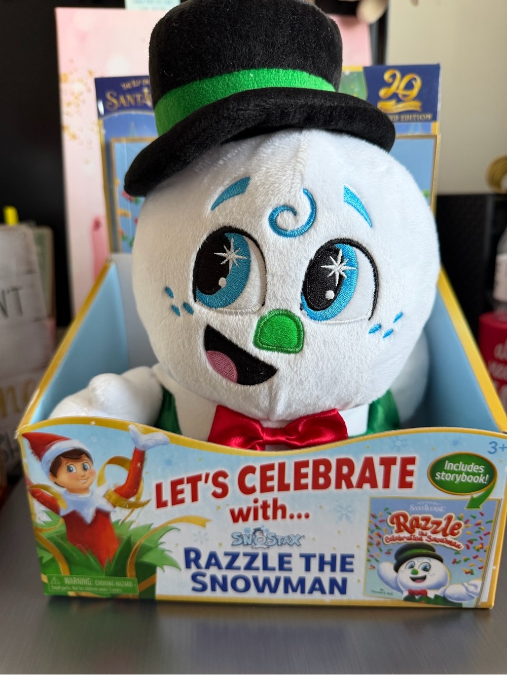 Razzle the Snowman Plush Toy and Book - White & Green